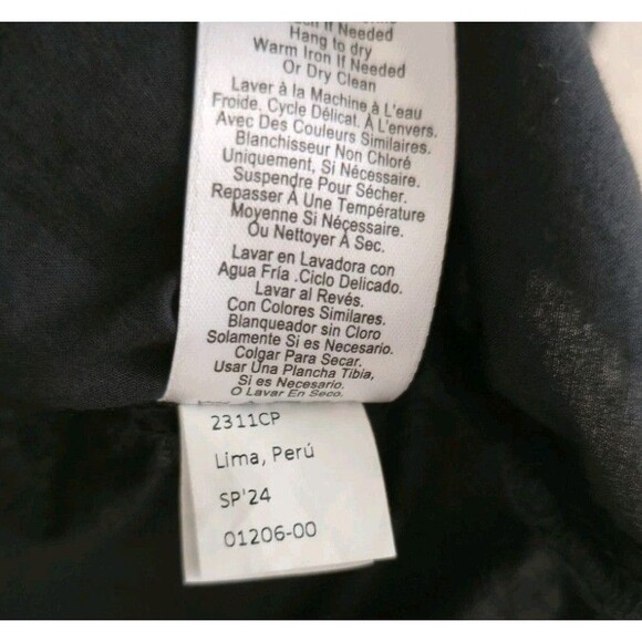 Nation LTD 2024 Filippa Blouse Black Pima Cotton Poplin Rolled Cuffs Size Small - Picture 7 of 8